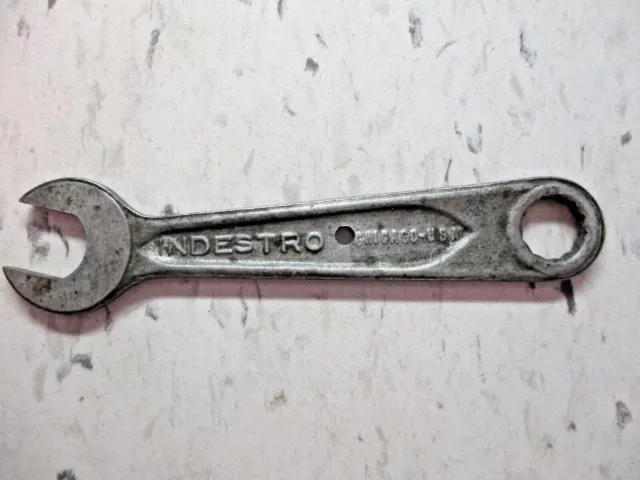 Indestro USA Select Steel Combination SAE Wrench 5/8 Open 9/16 Box End Vtg Plain