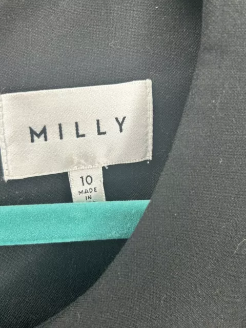 Milly Black & White Striped Vertical Optic Flare Dress, Size Medium -10 3