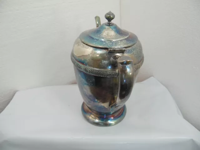 antique vintage silver tea pot very old  national silver brand #4001 3