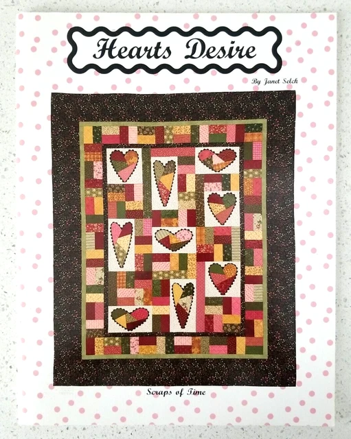 Libro de patrones de edredón Hearts Desire fragmentos de tiempo Janet Selck acolchado