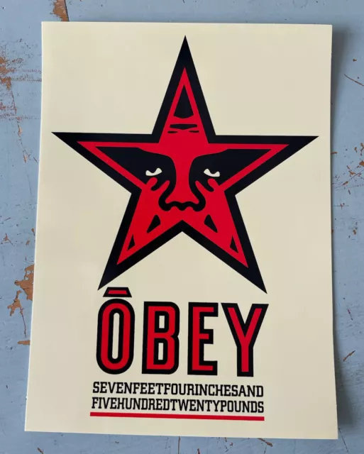 "Pegatina de póster de estrella roja gigante Obey Giant Shepard Fairey Andre 4,75x6"""