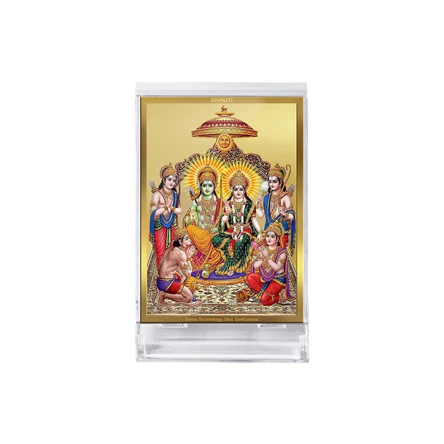 ACRYLIC RAM DARBAR God Idol Photo Frame for Car Dashboard Table Décor