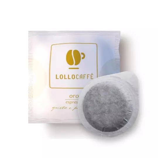 100 Cialde Filtro Carta Caffe' Lollo Miscela Oro Ese 44Mm