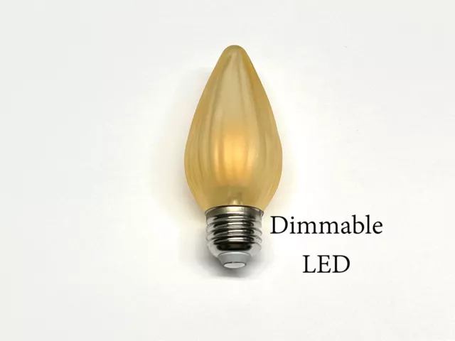 DIMMABLE LED GOLD Painted Flame Bulbs (5pcs) for Vintage Lighting "Mazda" Bulbs