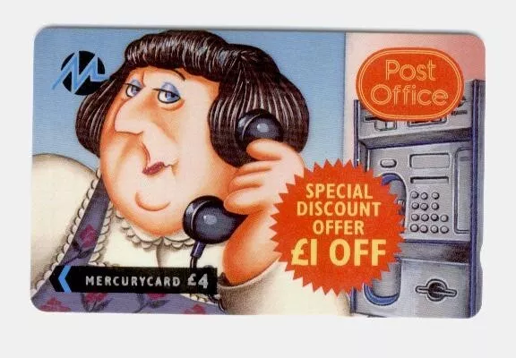 POST OFFICE PHONECARD MERCURYCARD  Discount USED £4