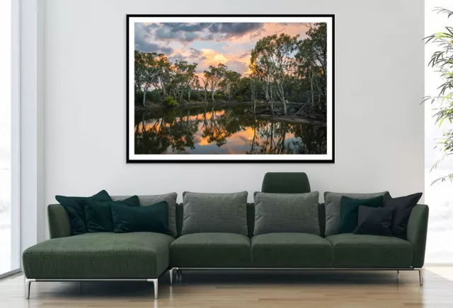 Sunset over Murray River Print Premium Poster High Quality choose sizes