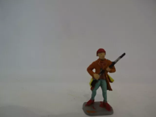 Altfigur 70er Jahre / USA 1861 / Trapper mit braunem Anzug mit Gewehr