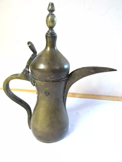 Antique DALLAH Coffee Pot-Arab, Islamic,Middle Eastern-Copper & Brass-Marked-11"