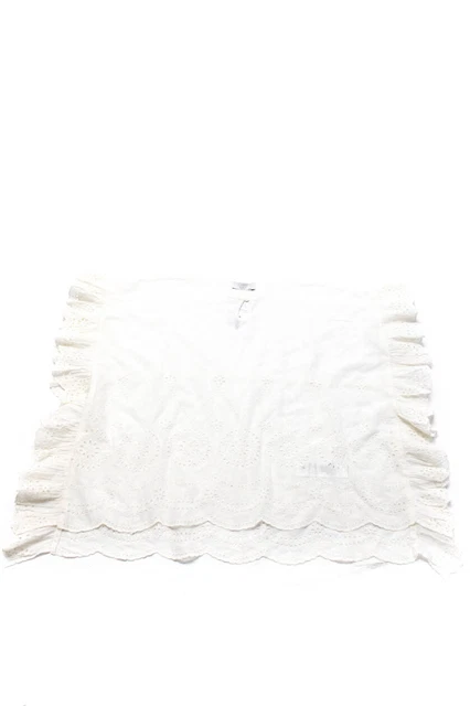 Stella McCartney Girls Embroidered Eyelet Keyhole Bat Wing Dress White Size 6
