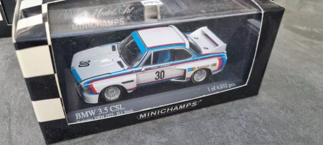 1:43 - MINICHAMPS BMW 3.5 CSL No30 MINT AND BOXED. VERY RARE 30 YEAR COLLECTION.