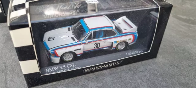 1:43 - MINICHAMPS BMW 3.5 CSL No30 NEUWERTIG UND VERPACKT. SEHR SELTENE 30 JAHRE SAMMLUNG.