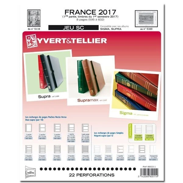 Jeu Yvert et Tellier France SC 1er semestre 2017