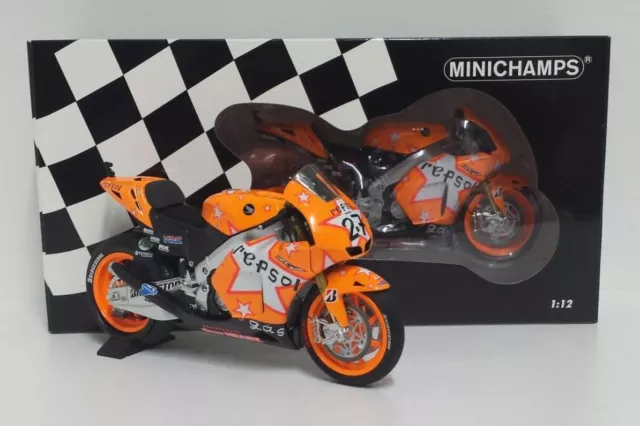 MINICHAMPS 1:12 Modèle Moto Honda RC212V Casey Stoner Gp Aragon 2011 Die Cast