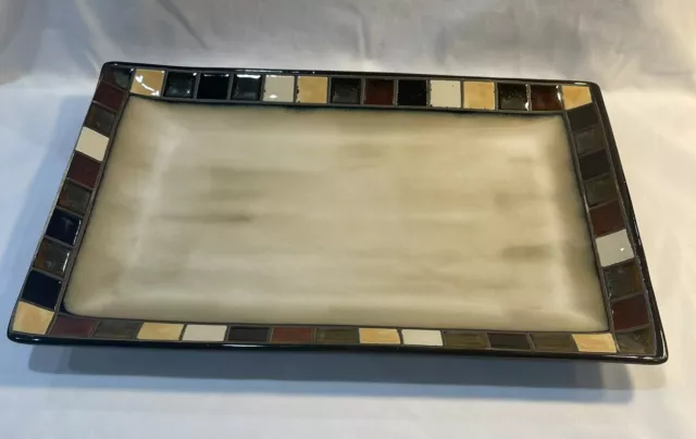 Home Trends Mosaic Tile 14”x 9” Rectangle Serving Decorative Tray Ceramic