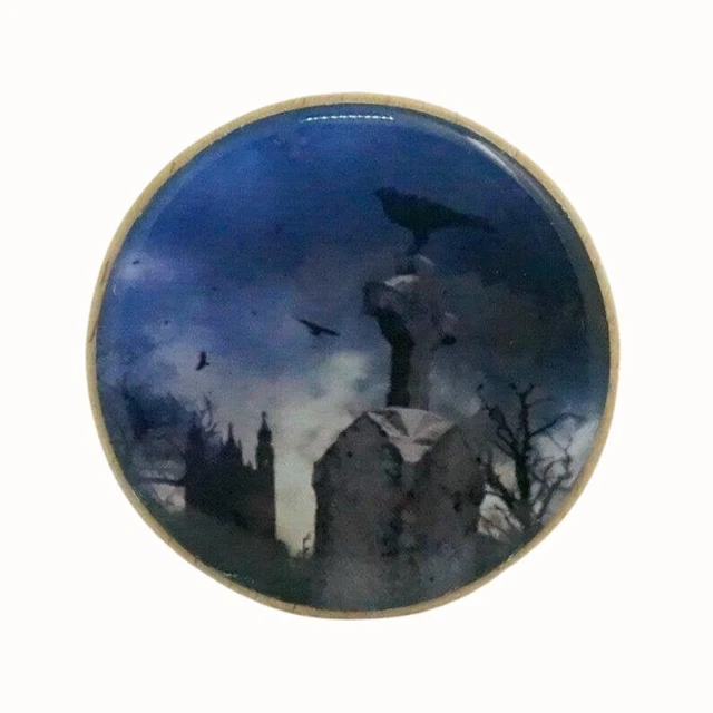 Wooden Wall Hook Coat Hook Handcrafted Wall Hanger Gothic Black Crow Tombstone
