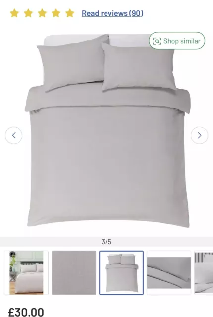 ☁️100% Brushed Cotton Double Duvet & Pillow Set. Sainsburys / Argos✅