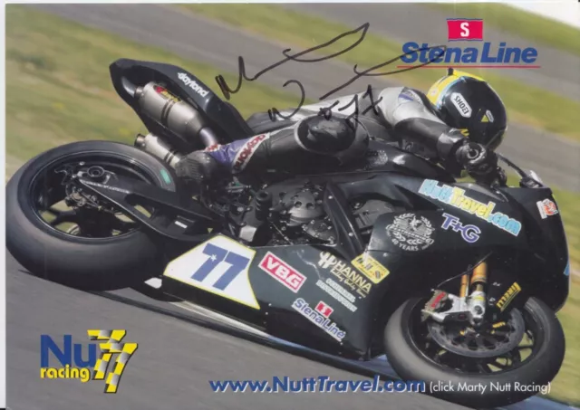 Marty Nutt Hand Signed BSB, MotoGP, WSBK Promo Card.