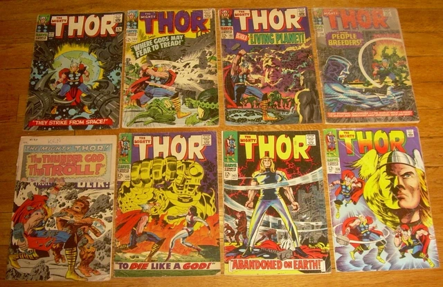 Lot of 8 Marvel MIGHTY THOR comics #131 132 133 134 137 139 145 158 key KIRBY