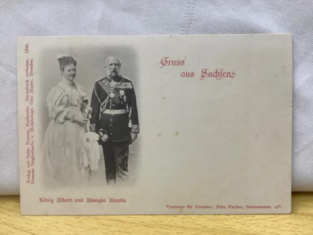 Konig Albert und Konigin Karola, Verlag von Gebr. Knauss, Karlsruhe postcard