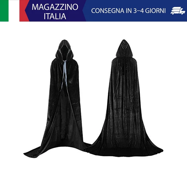 Mantello Da Vampiro In Velluto - Costume Halloween Con Cappuccio Per Adulti E Bambini - Foto 7