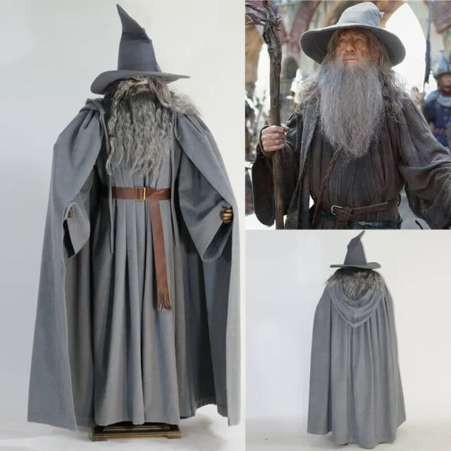 El Señor de los Anillos Gandalf Cosplay disfraz capa traje Hobbit Bart