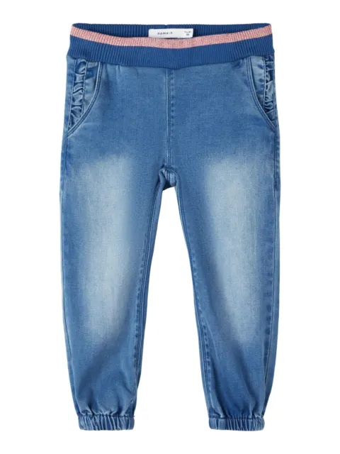 Pantaloni jeans da ragazza Name It Bella shaped Round Fit joggers taglia 104 blu merce di seconda scelta