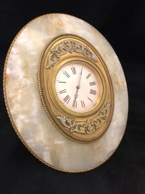 Antique Onyx Gilt Ormolu 8 Day Mantel Bracket Easel Clock ROBINSON SHREWSBURY 3