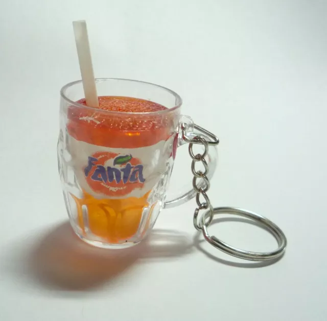 FANTA Orange Glass Mug Handle Limited Edition KEYCHAIN Keyring Novelty Coca Cola