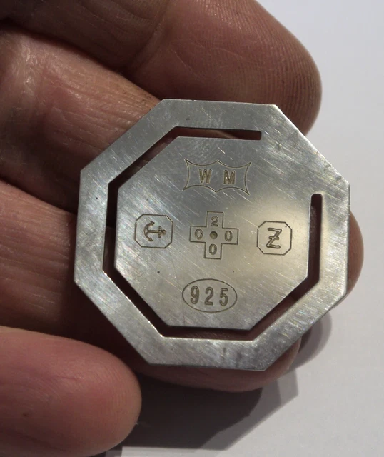 Superb Octagon Shaped Solid Sterling Hm 2000 Silver 925 Bookmark