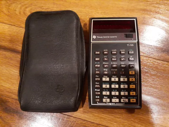 Texas Instruments TI-55 Electronic Calculator/ W/Case *Vintage *Untested*