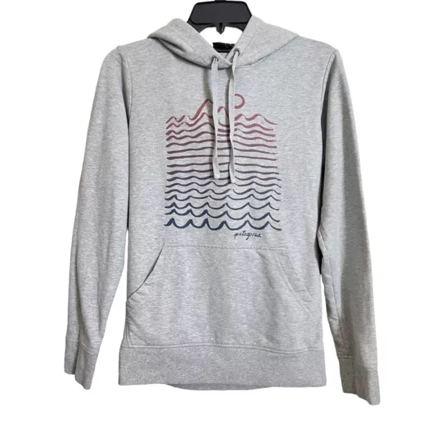 PATAGONIA WOMENS GREY Hooded Sweatshirt Hoodie Organic Cotton XS
