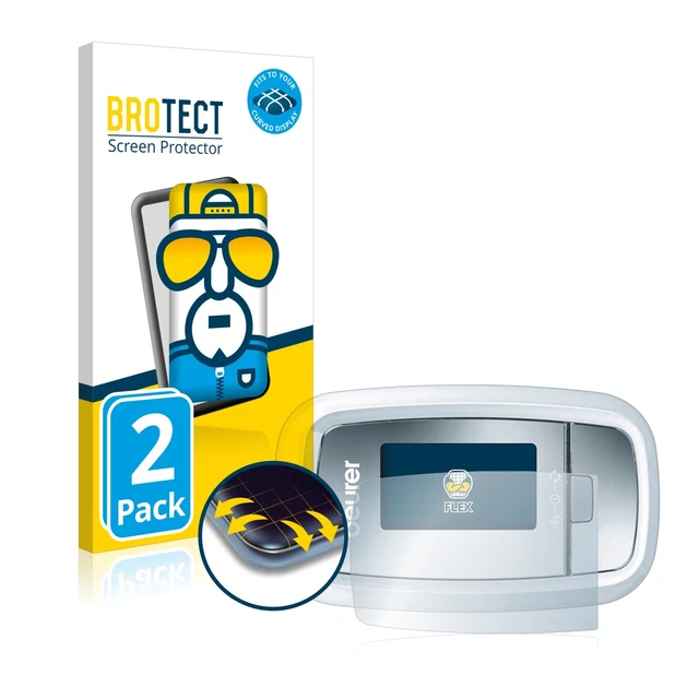 2x Full-Cover per Beurer PO 30 Pellicola Trasparente Curved Proteggi Schermo