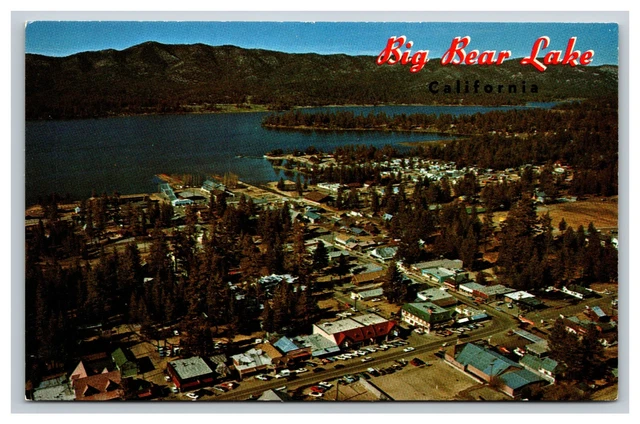 Aerial View, Big Bear Lake California CA Postcard