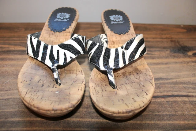 Yellow box online leopard wedge