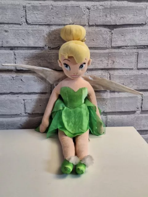 pretty 21" TINKERBELL fairy soft plush ragdoll peter pan THE DISNEY STORE guc