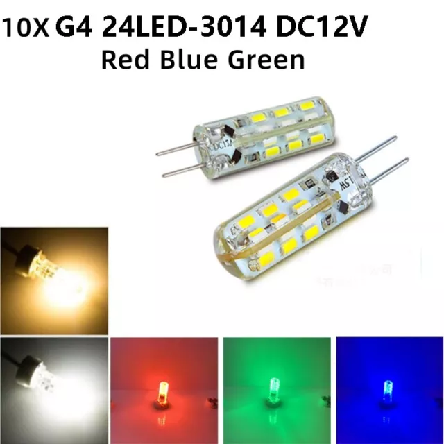 10Stück G4 LED-Birnen mit Bi-Pin-Sockel 2/3 W AC/DC 12 V T3-Halogenlampen-Ersatz