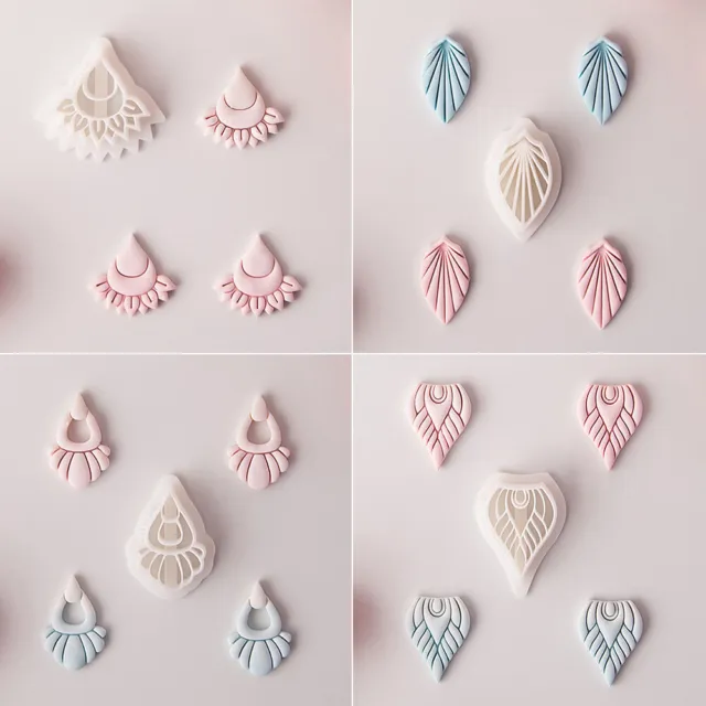 Heart Teardrop Polymer Clay Cutter Molds Making Earrings Ceramics Pottery Tool