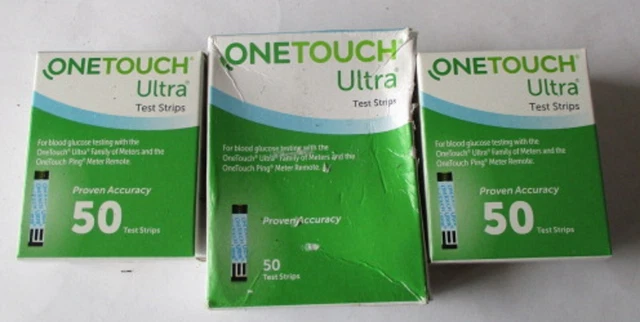 Tiras reactivas diabéticas ultra azules One Touch 3 cajas x 50 = 150 caducan 31/03/2024