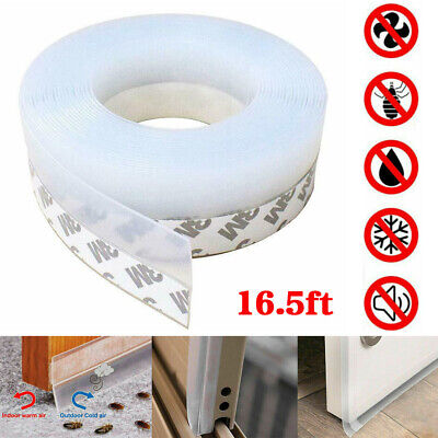 16FT Door Seal Strip Weather Stripping Self Adhesive Bottom Sweep Stopper Rubber