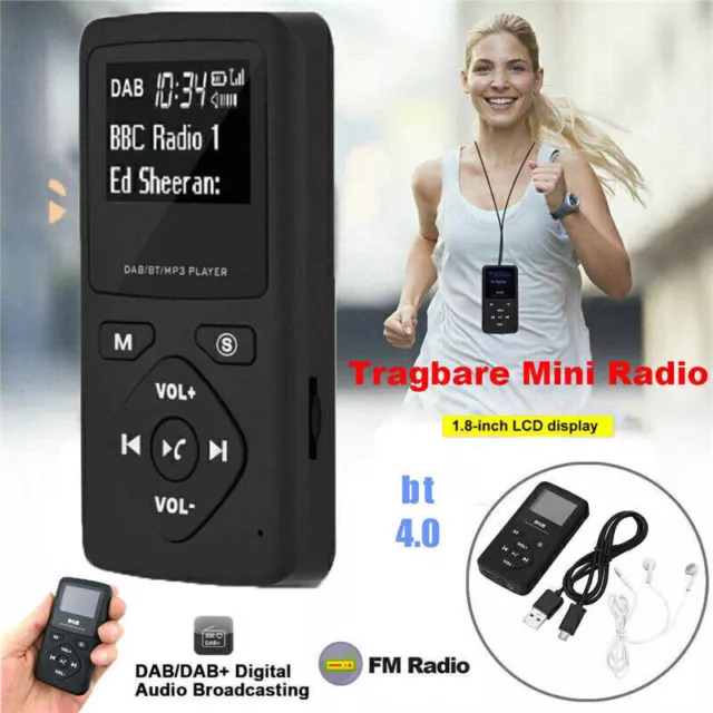 Mini Digital DAB/DAB+ Pocket AM FM Radio mit BT(Blue-tooth) Musik MP3 Player KG