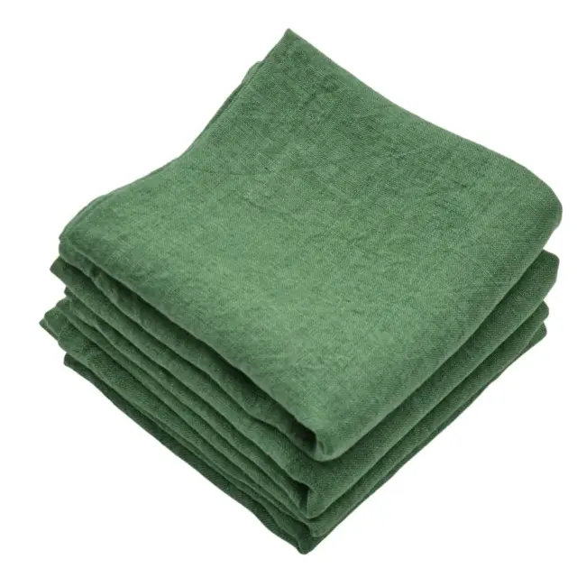 MARC OLIVER Mist Green Pure Linen Napkins 50cm x 50cm French Flax Cloth - 4 Pack