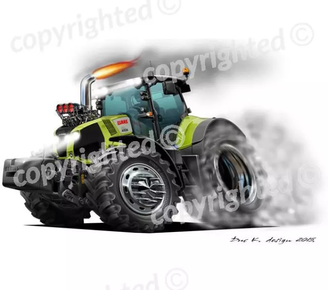 To Fit Claas Tractor 'Hot Rod' - Vinyl Wall Art Sticker - Green