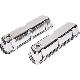 9237 Transdapt Set of 2 Valve Covers New Chrome for Galaxie LTD Mustang Pair