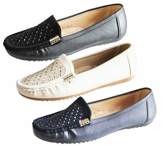 SKECHERS Donna Mocassini Donna Slip On In Pelle Jo & Joe - Comfort Per Ufficio E Viaggi, Taglie US 5-10, Tacco Piatto Scarpe Slip On Ufficio - 9