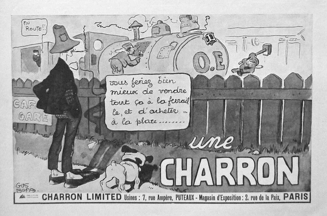 1911 Charron Automobiles Press Advertisement - Station Locomotive