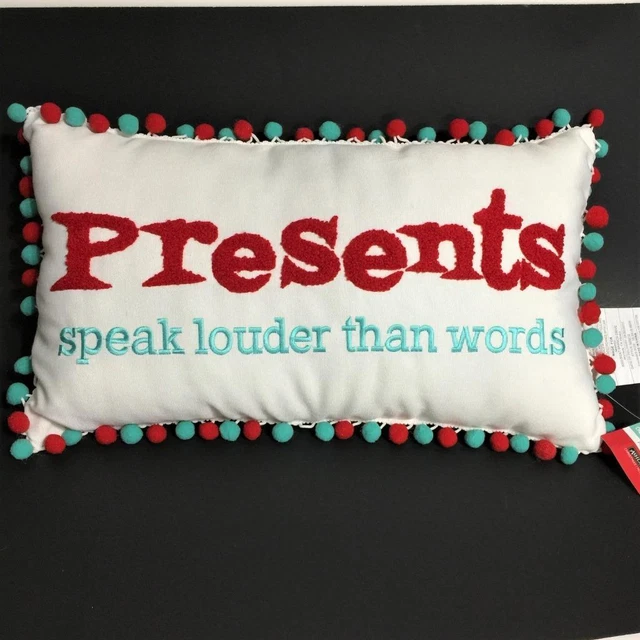 Almohada de Navidad Ashland regalos habla más fuerte que las palabras vacaciones NUEVA