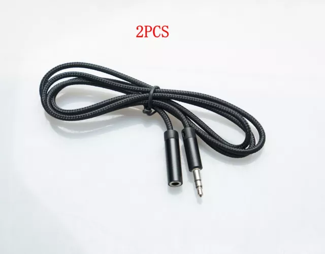 2X 3.5mm Audio Extension Cable Headphone Stereo Cord Male to Female AUX Car MP3