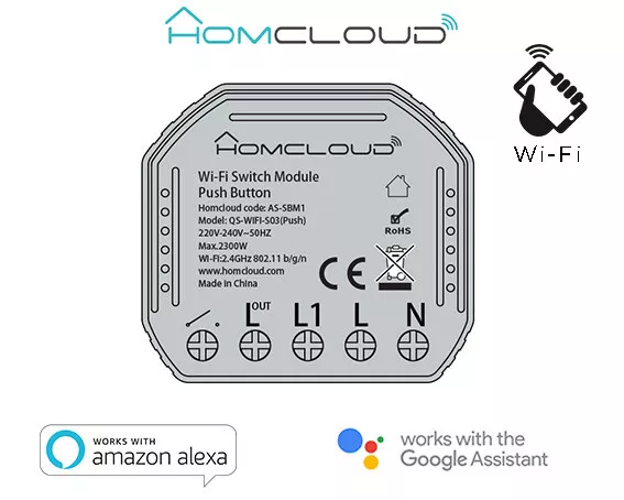 Homcloud Modulo Interruttore Intelligente Wi-Fi 3 canali da incasso