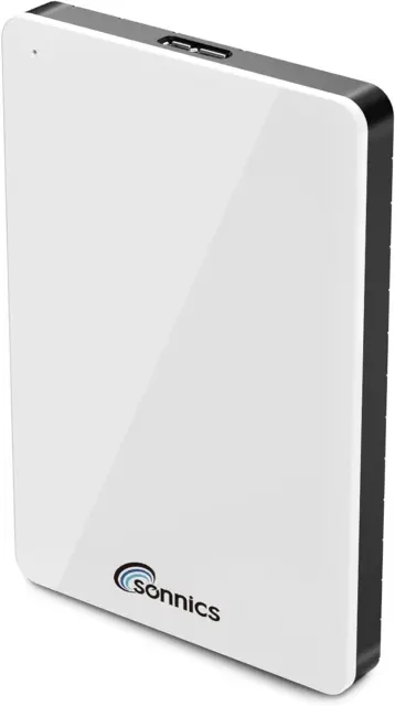 Sonnics 500GB White External Portable Hard drive USB 3.0 Compatible with Windows