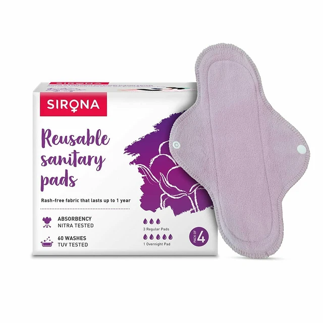 Wiederverwendbare Damenbinden von Sirona – (3 normale Binden + 1...